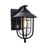 Modern Motion Sensor Outdoor Wall Sconce Iron and Glass Waterproof Retro Exterior Light for Porch