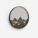 Modern Mountain Design Circular Outdoor Wall Sconce Waterproof IP65 LED Exterior Light for Garden and Villa Black