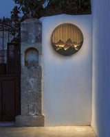 Modern Mountain Design Circular Outdoor Wall Sconce Waterproof IP65 LED Exterior Light for Garden and Villa Black