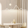 Modern Mountain Moon LED Linear Pendant Light for Dining Room with 3 Step Dimming