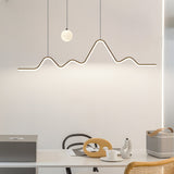 Modern Mountain Moon LED Linear Pendant Light for Dining Room with 3 Step Dimming