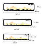 Modern Mountain Scenery LED Outdoor Wall Sconce Waterproof Black Rectangular Garden Yard Lighting