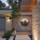 Modern Mountain View LED Outdoor Wall Sconce Waterproof Round Garden Porch Lighting