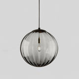 Modern Mouth Blown Glass Globe Pendant Light with Adjustable Metal Stalk for Indoor Ceilings