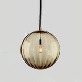 Modern Mouth Blown Glass Globe Pendant Light with Adjustable Metal Stalk for Indoor Ceilings