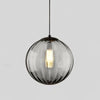Modern Mouth Blown Glass Globe Pendant Light with Adjustable Metal Stalk for Indoor Ceilings