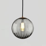 Modern Mouth Blown Glass Globe Pendant Light with Adjustable Metal Stalk for Indoor Ceilings