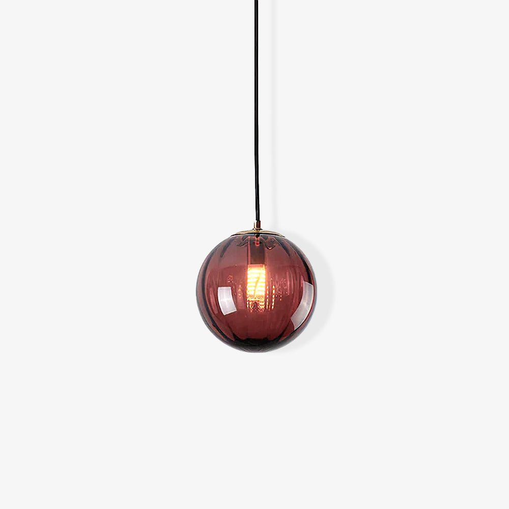 Modern Mouth Blown Glass Globe Pendant Light with Adjustable Metal Stalk for Indoor Ceilings