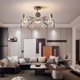Modern Multi Circle LED Pendant Light Acrylic Aluminum Chandelier for Dining Room and Kitchen