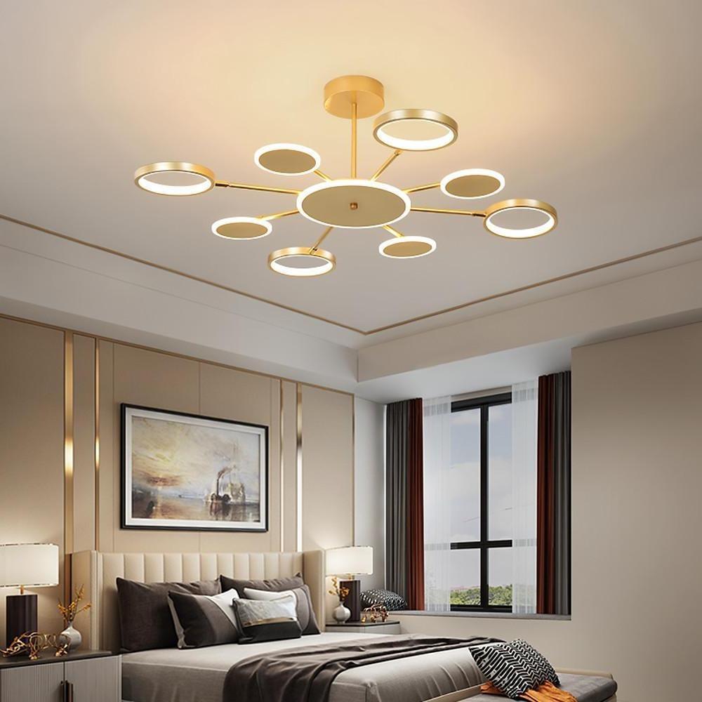 Modern Multi Circle LED Pendant Light Acrylic Aluminum Chandelier for Dining Room and Kitchen
