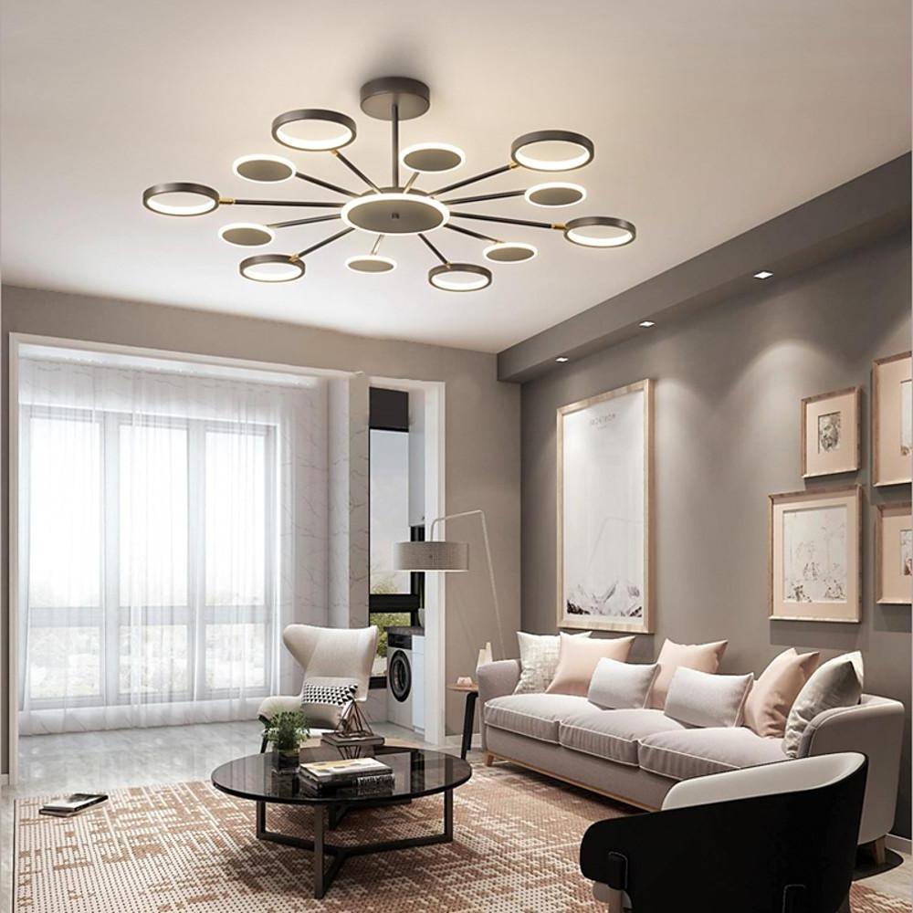 Modern Multi Circle LED Pendant Light Acrylic Aluminum Chandelier for Dining Room and Kitchen
