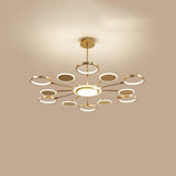 Modern Multi Circle LED Pendant Light Acrylic Aluminum Chandelier for Dining Room and Kitchen