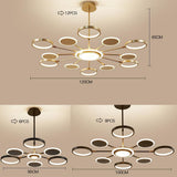 Modern Multi Circle LED Pendant Light Acrylic Aluminum Chandelier for Dining Room and Kitchen
