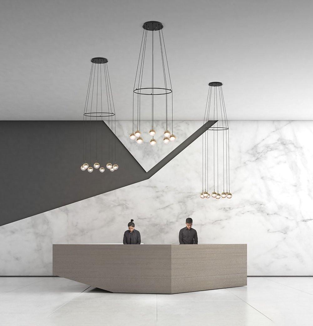 Modern Multi Head Glass Sphere LED Pendant Light for Restaurant and Home Decor