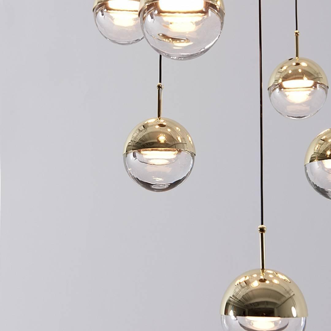 Modern Multi Head Glass Sphere LED Pendant Light for Restaurant and Home Decor