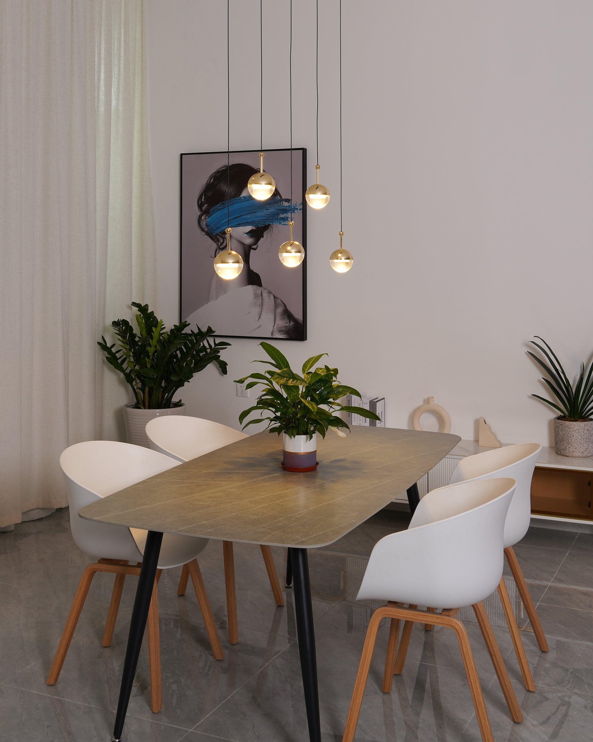 Modern Multi Head Glass Sphere LED Pendant Light for Restaurant and Home Decor