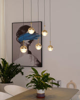 Modern Multi Head Glass Sphere LED Pendant Light for Restaurant and Home Decor