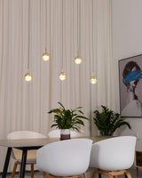 Modern Multi Head Glass Sphere LED Pendant Light for Restaurant and Home Decor