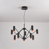 Modern Multi Head LED Pendant Light Adjustable Industrial Black and Red Chandelier