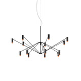 Modern Multi Head LED Pendant Light Adjustable Industrial Black and Red Chandelier