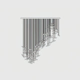 Modern Multi Head Moonlight Whispers Glass LED Chandelier for High Ceiling Interiors