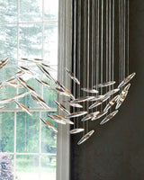 Modern Multi Head Moonlight Whispers Glass LED Chandelier for High Ceiling Interiors