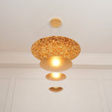 Modern Multi Layered LED Chandelier with Gold Foil Finish for Luxury Interior Lighting