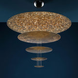 Modern Multi Layered LED Chandelier with Gold Foil Finish for Luxury Interior Lighting