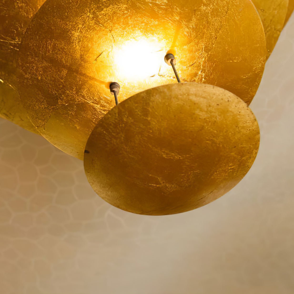 Modern Multi Layered LED Chandelier with Gold Foil Finish for Luxury Interior Lighting