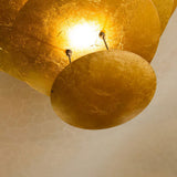 Modern Multi Layered LED Chandelier with Gold Foil Finish for Luxury Interior Lighting