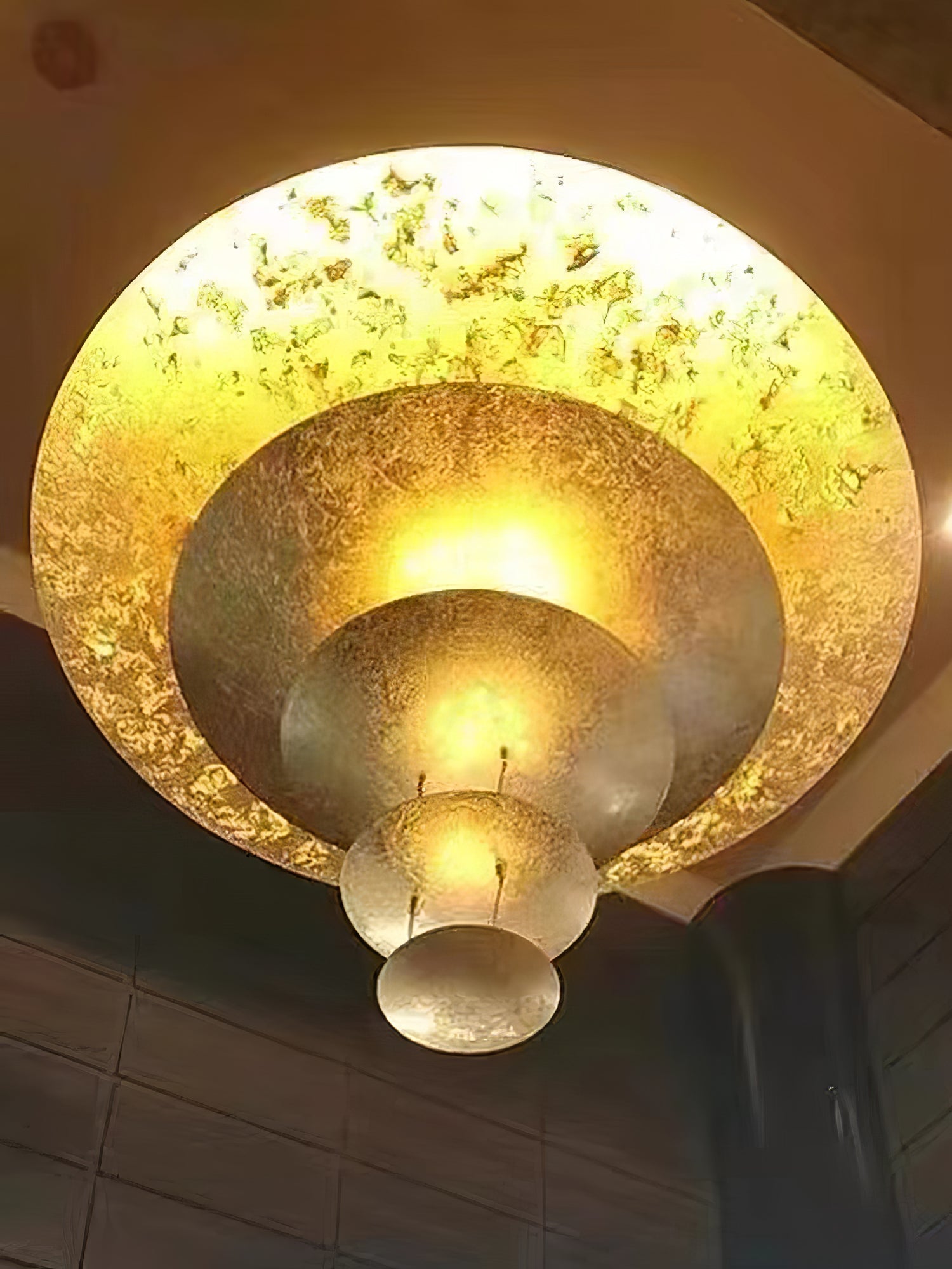 Modern Multi Layered LED Chandelier with Gold Foil Finish for Luxury Interior Lighting