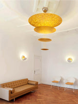 Modern Multi Layered LED Chandelier with Gold Foil Finish for Luxury Interior Lighting