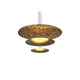 Modern Multi Layered LED Chandelier with Gold Foil Finish for Luxury Interior Lighting