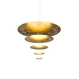 Modern Multi Layered LED Chandelier with Gold Foil Finish for Luxury Interior Lighting