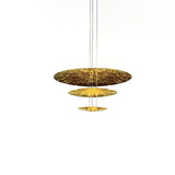 Modern Multi Layered LED Chandelier with Gold Foil Finish for Luxury Interior Lighting