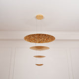Modern Multi Layered LED Chandelier with Gold Foil Finish for Luxury Interior Lighting