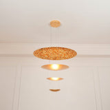 Modern Multi Layered LED Chandelier with Gold Foil Finish for Luxury Interior Lighting