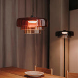 Modern Multi Level Glass Pendant Light LED Ceiling Fixture for Home and Office