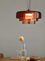Modern Multi Level Glass Pendant Light LED Ceiling Fixture for Home and Office