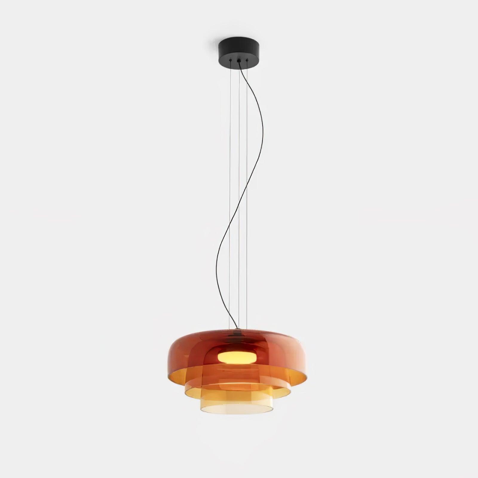 Modern Multi Level Glass Pendant Light LED Ceiling Fixture for Home and Office