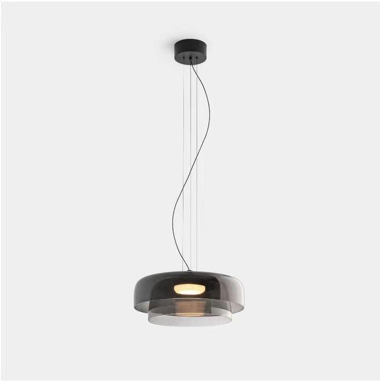 Modern Multi Level Glass Pendant Light LED Ceiling Fixture for Home and Office