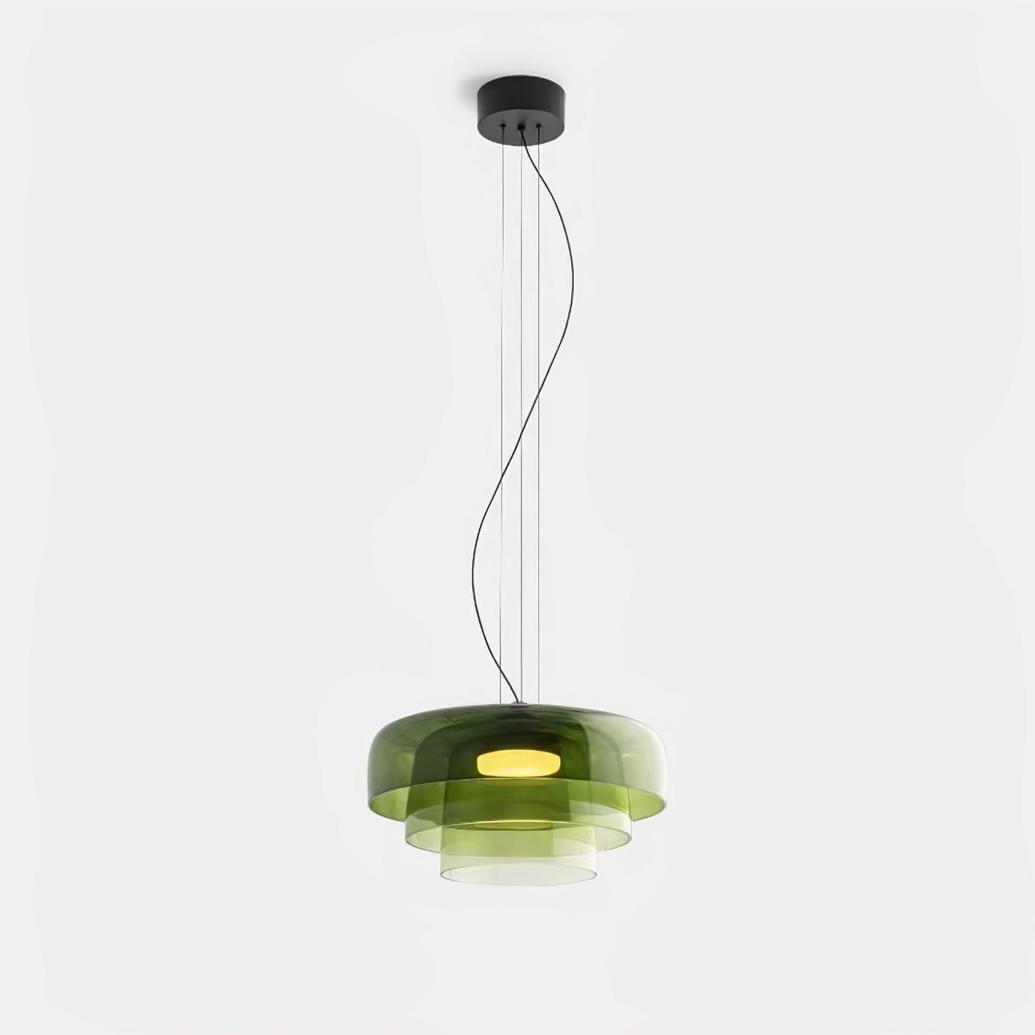 Modern Multi Level Glass Pendant Light LED Ceiling Fixture for Home and Office