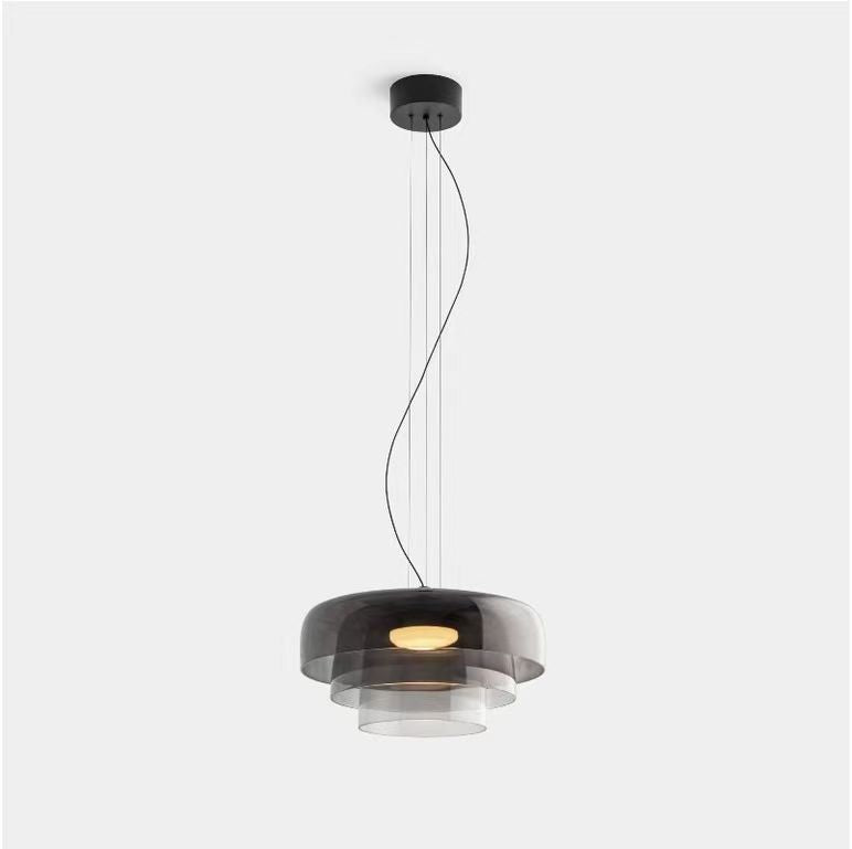 Modern Multi Level Glass Pendant Light LED Ceiling Fixture for Home and Office