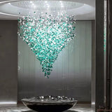 Modern Multicolor Crystal Stone LED Chandelier for Luxury Interior Lighting and Large Spaces