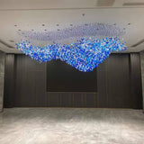 Modern Multicolor Crystal Stone LED Chandelier for Luxury Interior Lighting and Large Spaces
