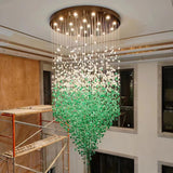 Modern Multicolor Crystal Stone LED Chandelier for Luxury Interior Lighting and Large Spaces
