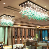Modern Multicolor Crystal Stone LED Chandelier for Luxury Interior Lighting and Large Spaces