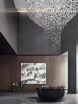 Modern Multicolor Crystal Stone LED Chandelier for Luxury Interior Lighting and Large Spaces
