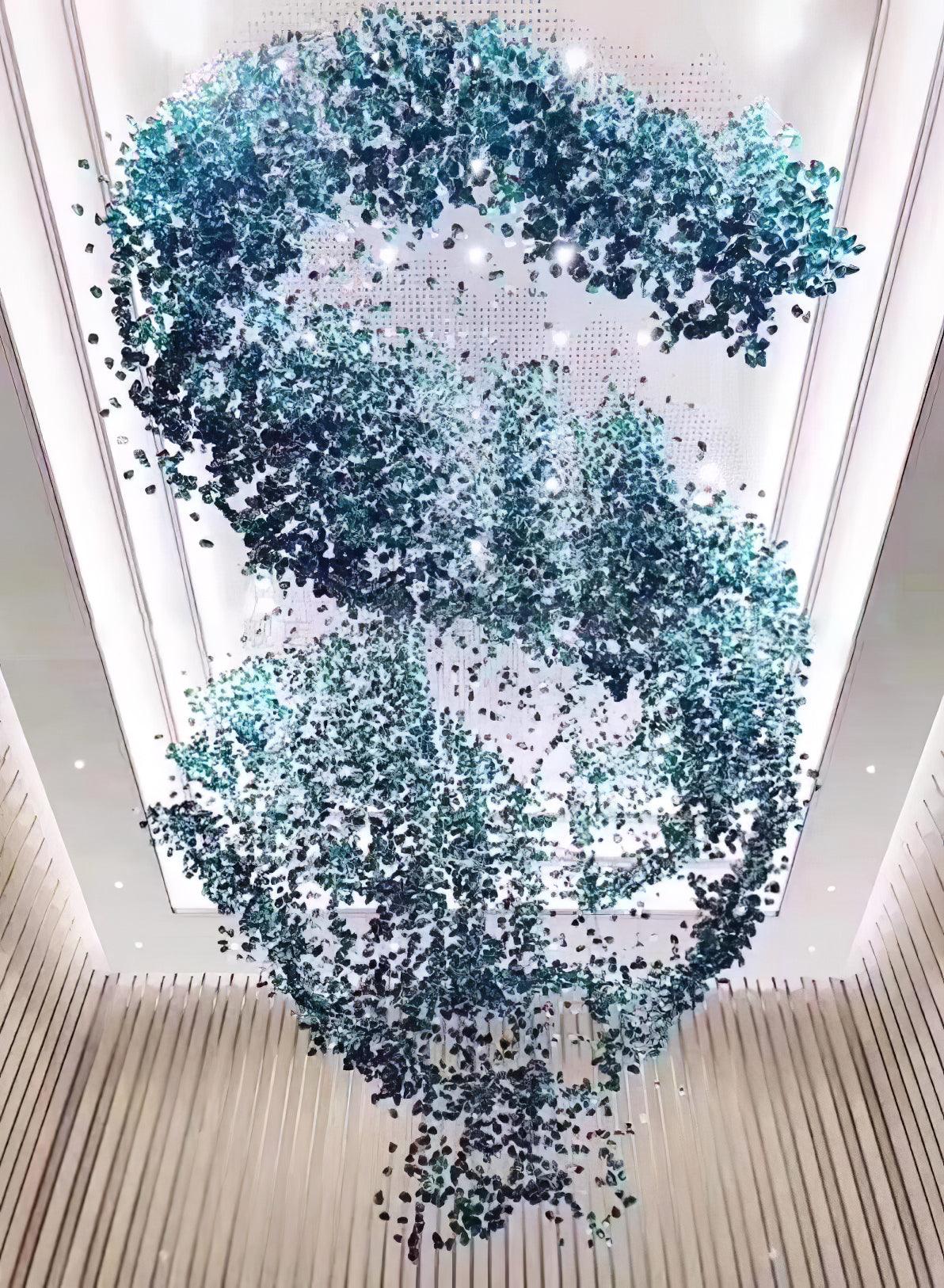 Modern Multicolor Crystal Stone LED Chandelier for Luxury Interior Lighting and Large Spaces