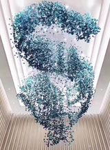 Modern Multicolor Crystal Stone LED Chandelier for Luxury Interior Lighting and Large Spaces